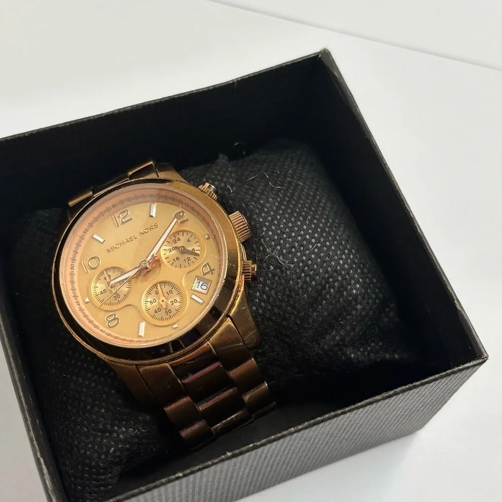 Michael Kors Gold-Tone Chronograph Watch MK-5128